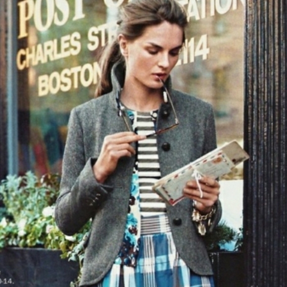 J. Crew Jackets & Blazers - J CREW Wool Bella Blazer Gray Herringbone Jacket